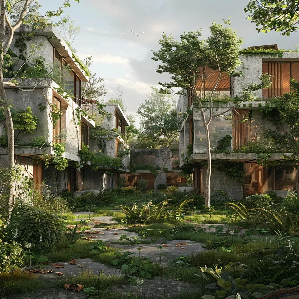 Completed eco-friendly demolition project showcasing reused materials and a clean environment